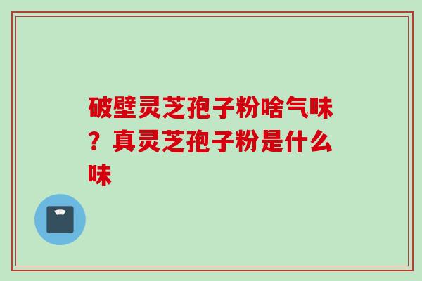破壁灵芝孢子粉啥气味？真灵芝孢子粉是什么味