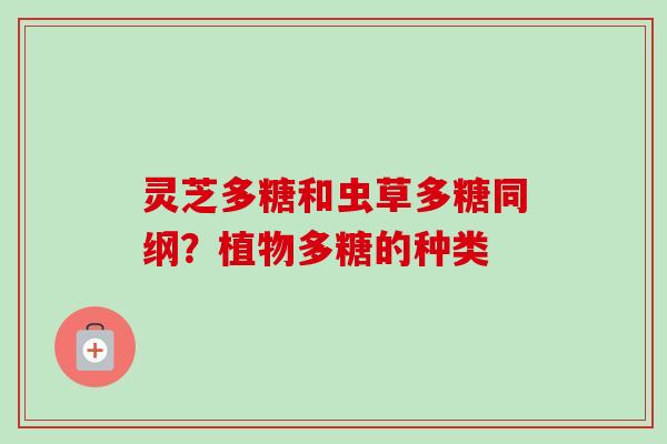 灵芝多糖和虫草多糖同纲？植物多糖的种类