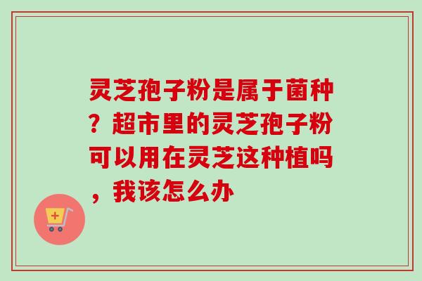灵芝孢子粉是属于菌种？超市里的灵芝孢子粉可以用在灵芝这种植吗，我该怎么办