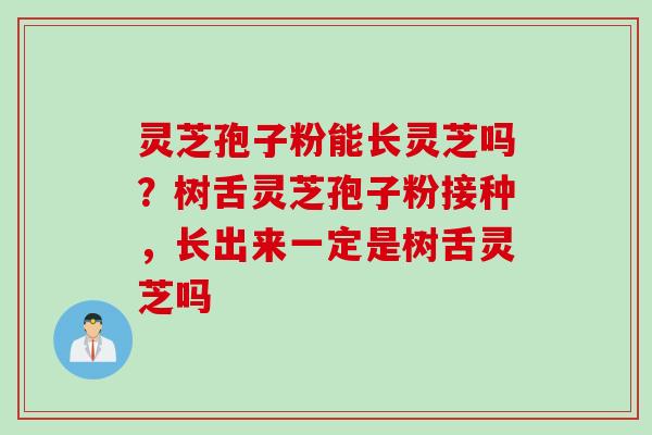 灵芝孢子粉能长灵芝吗？树舌灵芝孢子粉接种，长出来一定是树舌灵芝吗