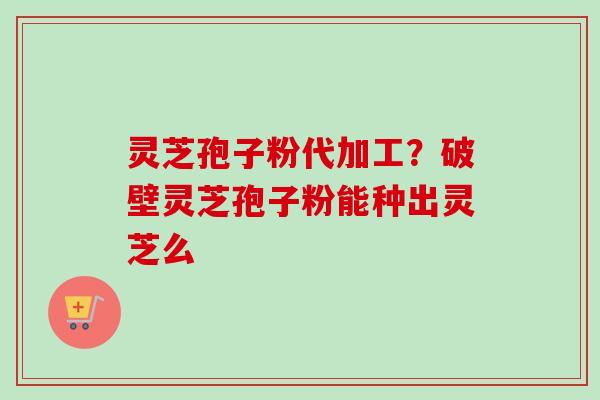 灵芝孢子粉代加工？破壁灵芝孢子粉能种出灵芝么