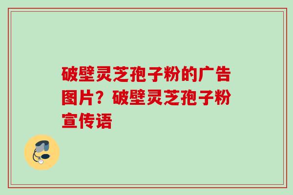 破壁灵芝孢子粉的广告图片？破壁灵芝孢子粉宣传语