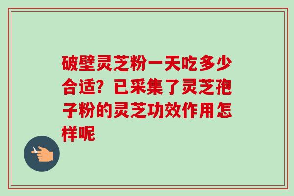 破壁灵芝粉一天吃多少合适？已采集了灵芝孢子粉的灵芝功效作用怎样呢