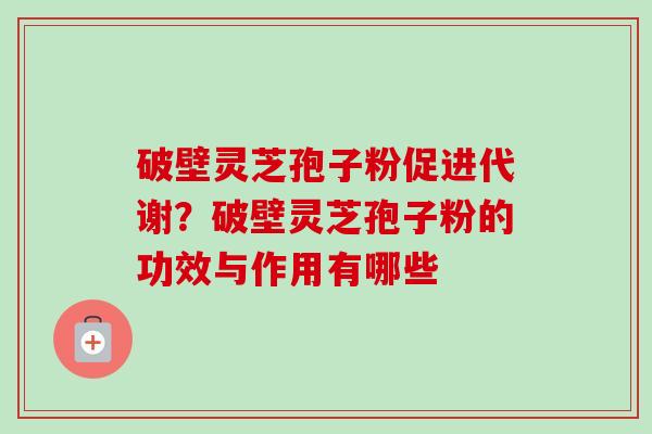 破壁灵芝孢子粉促进代谢？破壁灵芝孢子粉的功效与作用有哪些