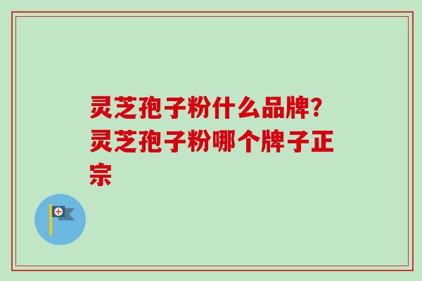灵芝孢子粉什么品牌？灵芝孢子粉哪个牌子正宗