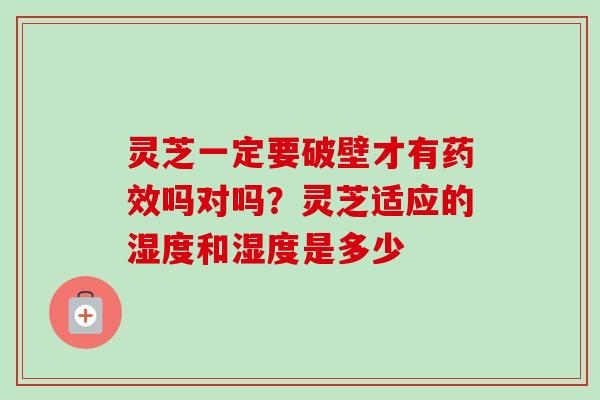 灵芝一定要破壁才有吗对吗?灵芝适应的湿度和湿度是多少 灵芝一定要破壁才有吗对吗?灵芝适应的湿度和湿度是多少