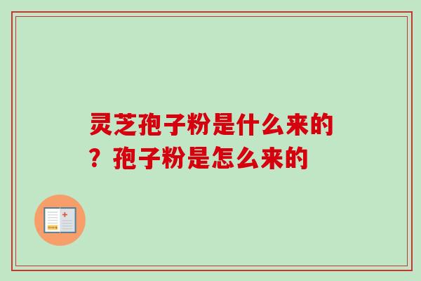 灵芝孢子粉是什么来的？孢子粉是怎么来的