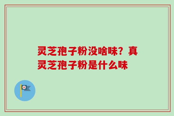 灵芝孢子粉没啥味？真灵芝孢子粉是什么味