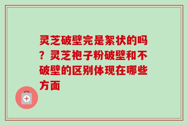 灵芝破壁完是絮状的吗？灵芝袍子粉破壁和不破壁的区别体现在哪些方面