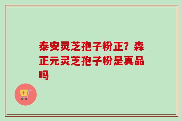 泰安灵芝孢子粉正?森正元灵芝孢子粉是真品吗 泰安灵芝孢子粉正?森正元灵芝孢子粉是真品吗