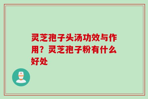 灵芝孢子头汤功效与作用？灵芝孢子粉有什么好处