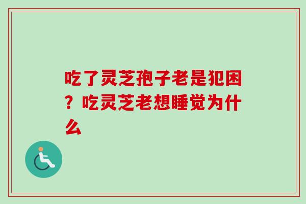 吃了灵芝孢子老是犯困？吃灵芝老想睡觉为什么