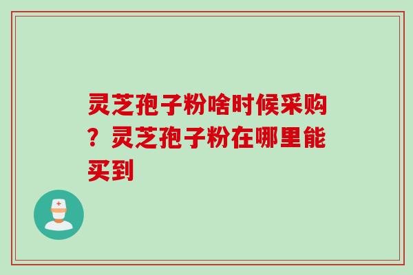 灵芝孢子粉啥时候采购？灵芝孢子粉在哪里能买到