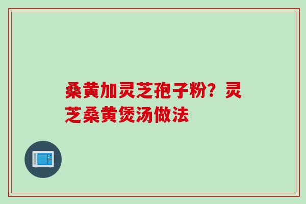 桑黄加灵芝孢子粉？灵芝桑黄煲汤做法