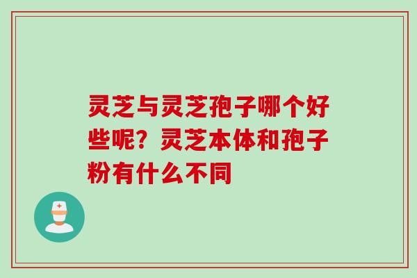 灵芝与灵芝孢子哪个好些呢？灵芝本体和孢子粉有什么不同