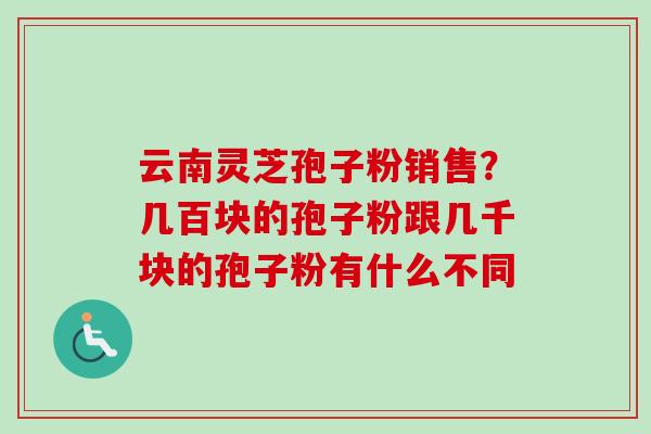 云南灵芝孢子粉销售？几百块的孢子粉跟几千块的孢子粉有什么不同