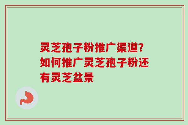 灵芝孢子粉推广渠道？如何推广灵芝孢子粉还有灵芝盆景