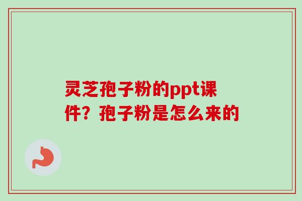 灵芝孢子粉的ppt课件？孢子粉是怎么来的