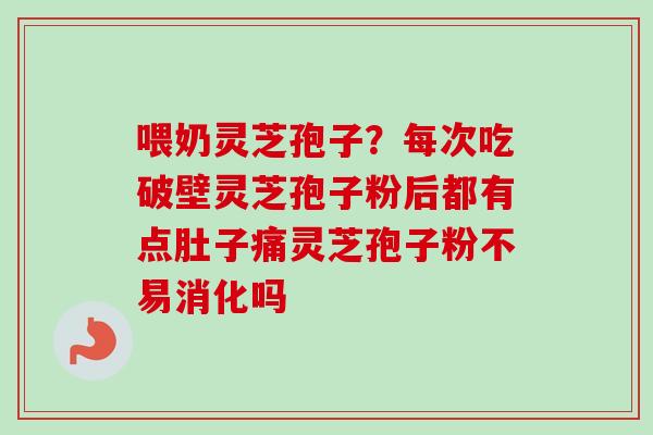 喂奶灵芝孢子？每次吃破壁灵芝孢子粉后都有点肚子痛灵芝孢子粉不易消化吗