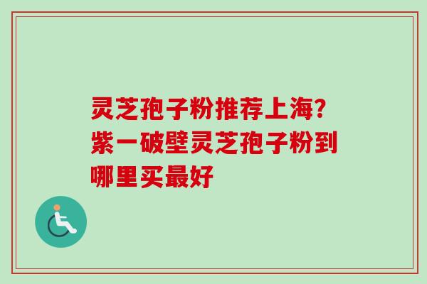 灵芝孢子粉推荐上海？紫一破壁灵芝孢子粉到哪里买最好