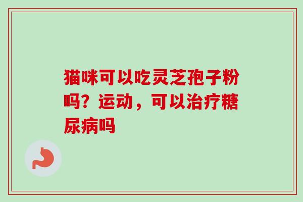 猫咪可以吃灵芝孢子粉吗？运动，可以治疗糖尿病吗