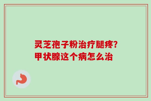灵芝孢子粉治疗腿疼？甲状腺这个病怎么治