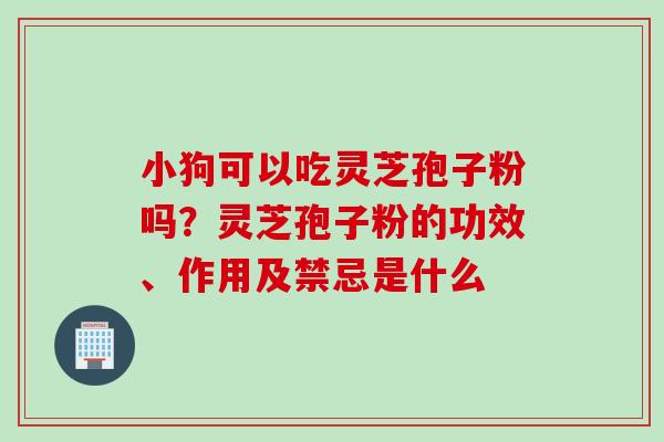 小狗可以吃灵芝孢子粉吗？灵芝孢子粉的功效、作用及禁忌是什么