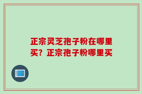正宗灵芝孢子粉在哪里买？正宗孢子粉哪里买