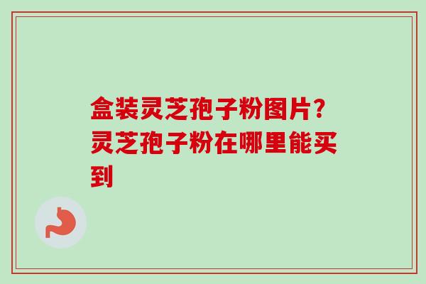 盒装灵芝孢子粉图片？灵芝孢子粉在哪里能买到