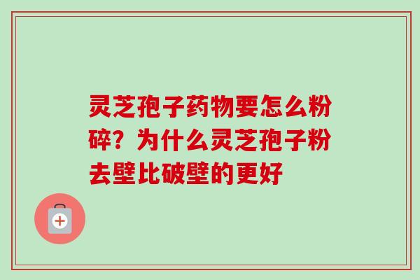 灵芝孢子药物要怎么粉碎？为什么灵芝孢子粉去壁比破壁的更好