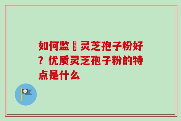 如何监別灵芝孢子粉好？优质灵芝孢子粉的特点是什么