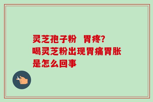 灵芝孢子粉  胃疼？喝灵芝粉出现胃痛胃胀是怎么回事