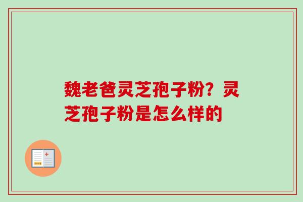魏老爸灵芝孢子粉？灵芝孢子粉是怎么样的