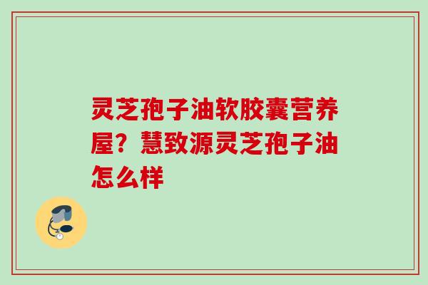 灵芝孢子油软胶囊营养屋？慧致源灵芝孢子油怎么样