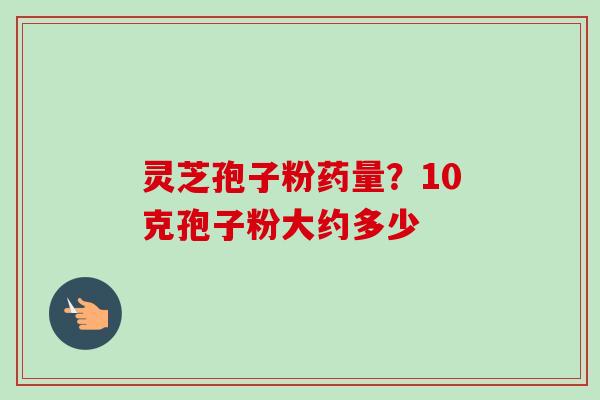 灵芝孢子粉药量？10克孢子粉大约多少