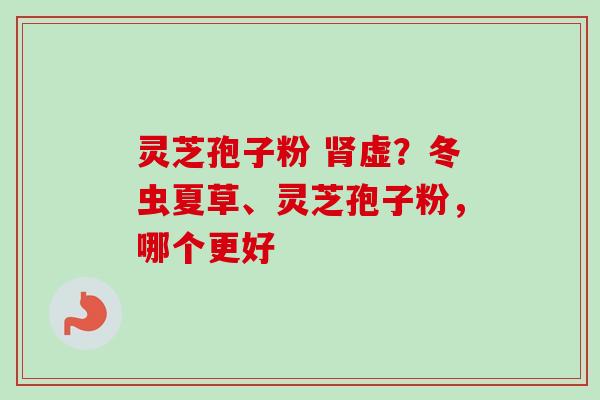 灵芝孢子粉 肾虚？冬虫夏草、灵芝孢子粉，哪个更好