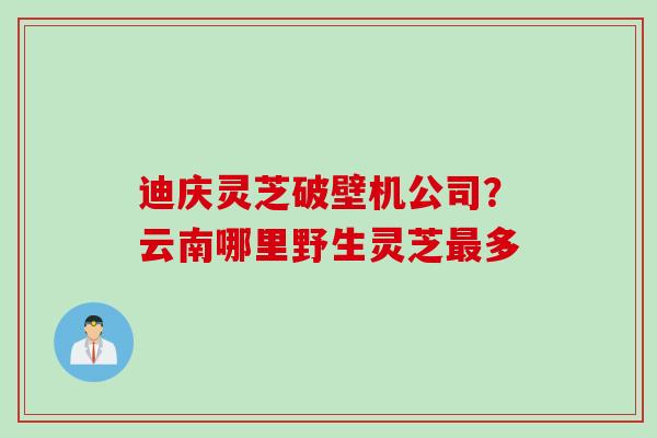 迪庆灵芝破壁机公司？云南哪里野生灵芝最多
