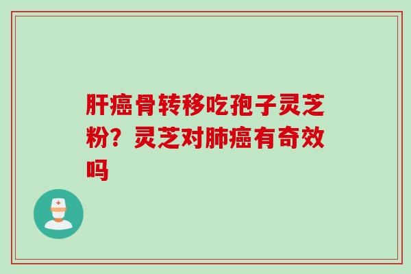 肝癌骨转移吃孢子灵芝粉？灵芝对肺癌有奇效吗