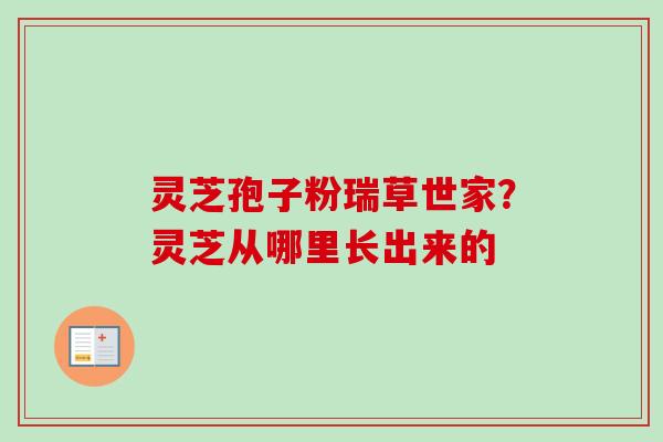 灵芝孢子粉瑞草世家？灵芝从哪里长出来的