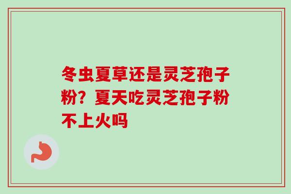 冬虫夏草还是灵芝孢子粉？夏天吃灵芝孢子粉不上火吗