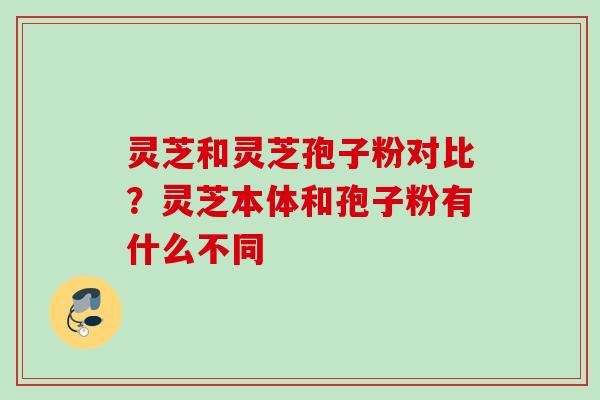 灵芝和灵芝孢子粉对比？灵芝本体和孢子粉有什么不同