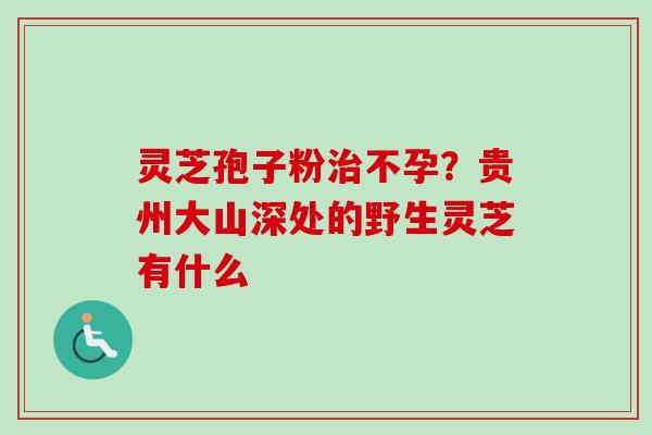 灵芝孢子粉治不孕？贵州大山深处的野生灵芝有什么