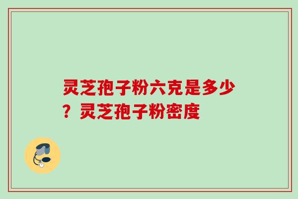 灵芝孢子粉六克是多少？灵芝孢子粉密度