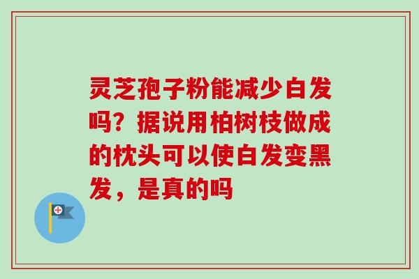 灵芝孢子粉能减少白发吗？据说用柏树枝做成的枕头可以使白发变黑发，是真的吗