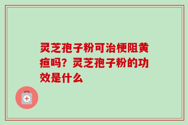 灵芝孢子粉可治梗阻黄疸吗？灵芝孢子粉的功效是什么