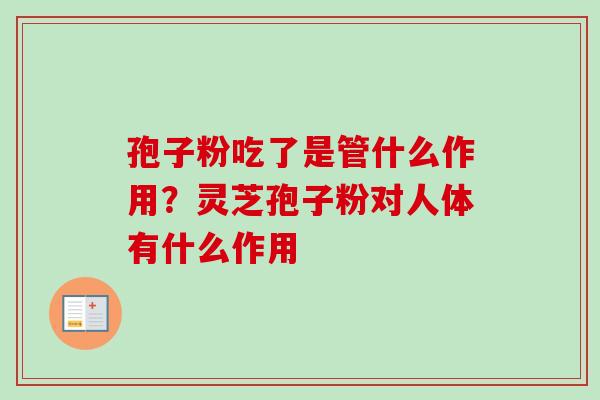 孢子粉吃了是管什么作用？灵芝孢子粉对人体有什么作用