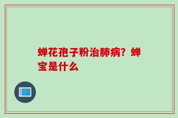 蝉花孢子粉?蝉宝是什么 蝉花孢子粉?蝉宝是什么