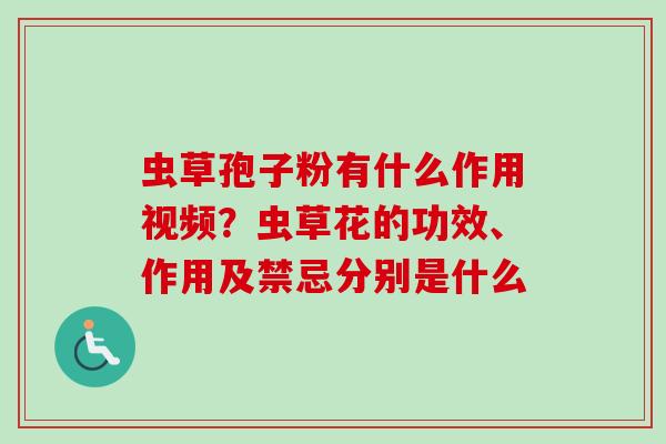 虫草孢子粉有什么作用视频？虫草花的功效、作用及禁忌分别是什么