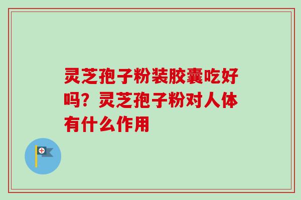 灵芝孢子粉装胶囊吃好吗?灵芝孢子粉对人体有什么作用 灵芝孢子粉装胶囊吃好吗?灵芝孢子粉对人体有什么作用