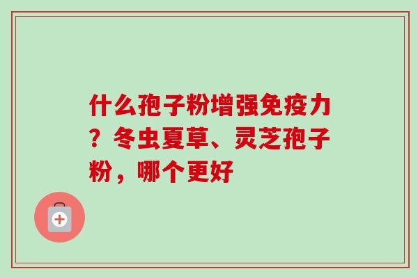 什么孢子粉增强免疫力?冬虫夏草、灵芝孢子粉,哪个更好 什么孢子粉增强免疫力?冬虫夏草、灵芝孢子粉,哪个更好